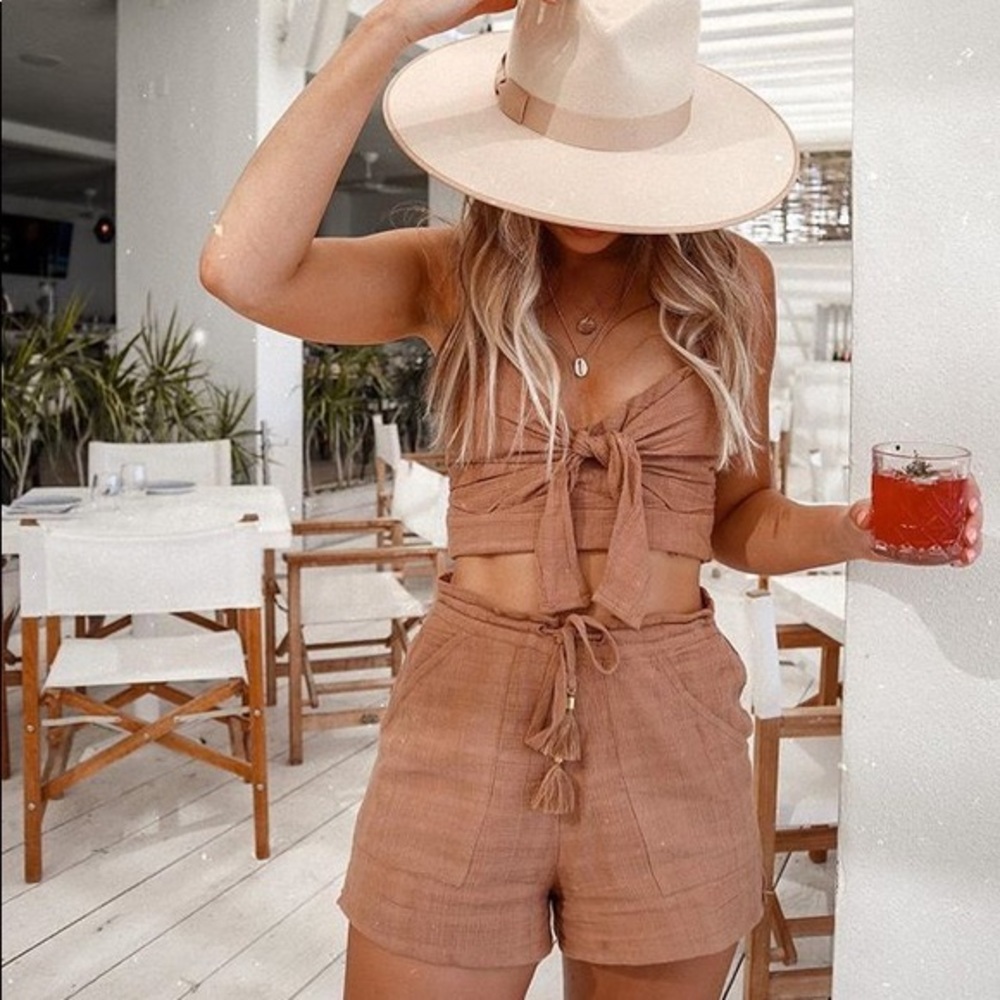l*space Rust Tie-Front Crop Top